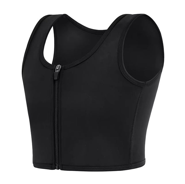 Zip Chest Binder Black – Easy-to-Wear Compression Binder with Front Zip